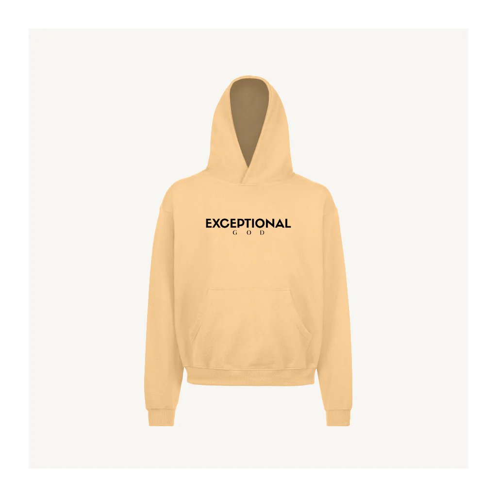 Sand Oversized Hoodie Embroidered -Classic